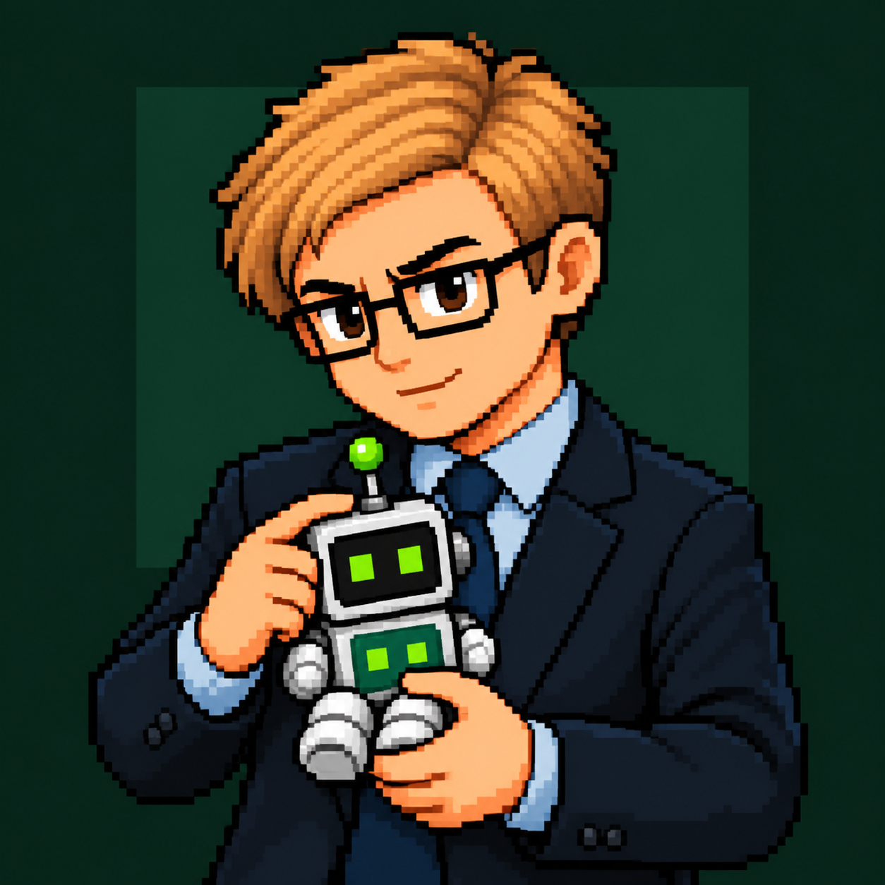 Leopold working on a small AI robot